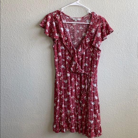 Pink Ruffle Wrap Dress - Picture 2 of 6